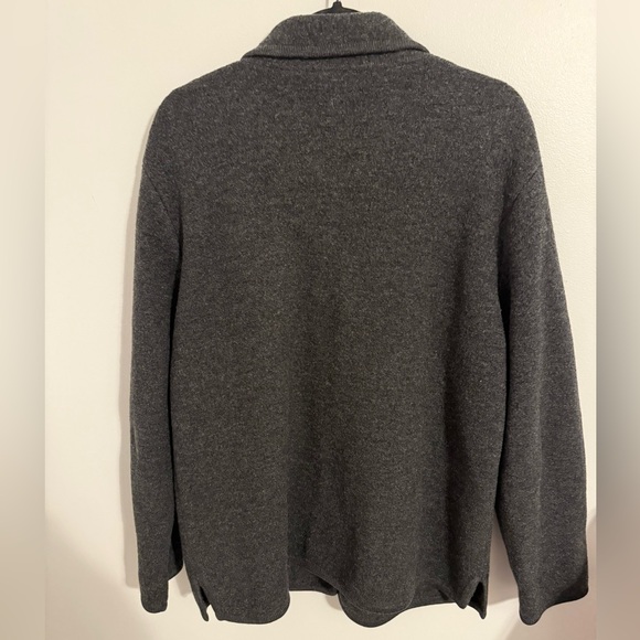 Talbots Dark Gray Button-Up Wool Sweater - Picture 5 of 7